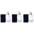 OUMERY 3X Solar Panel Powered LED Bulb Light Portable Outdoor Camping Tent Energy Lamp 15W. 