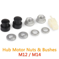 2X E-Bike Electric Bicycle Hub Motor Axle M12 Front Lock Nut /Lock Washer /Spacer /Nut Cover with 12mm Shaft. 
