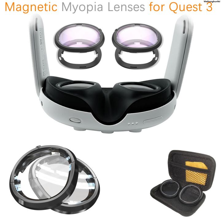 WeihonghunfeiHigh Quality Magnetic Eyeglass Frame for Quest 3 Prescription Lenses Anti Blue Myopia Lens VR Glasses Optics Lens Replacement Accessories