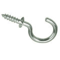 10 pc - Cup Metal Hook for hanging on walls - Corrosion Resistant Screw in (Pack of 10) Silver. 