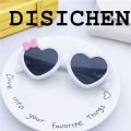 DISICHEN Profesional New Children's Love Shape Sunglasses Girls' Decorative Bow Sun Glasses Cute Baby Outdoor Sunshade Eyewear UV400 Oculos De Sol. 