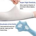 Kqueebee 1 Pairs Unisex Arm Cooling Sleeves UV Protection Arm Sleeves for Men&Women,for Running, Cycling, Hiking, Golf(White). 