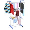 Three Layer Clothes Rack Hanger With Wheels For Drying Clothes. 