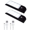 ARELENE 2Pcs 12 LED USB Rechargeable Pir Motion Induction Sensor Closet Night Light Lamp. 