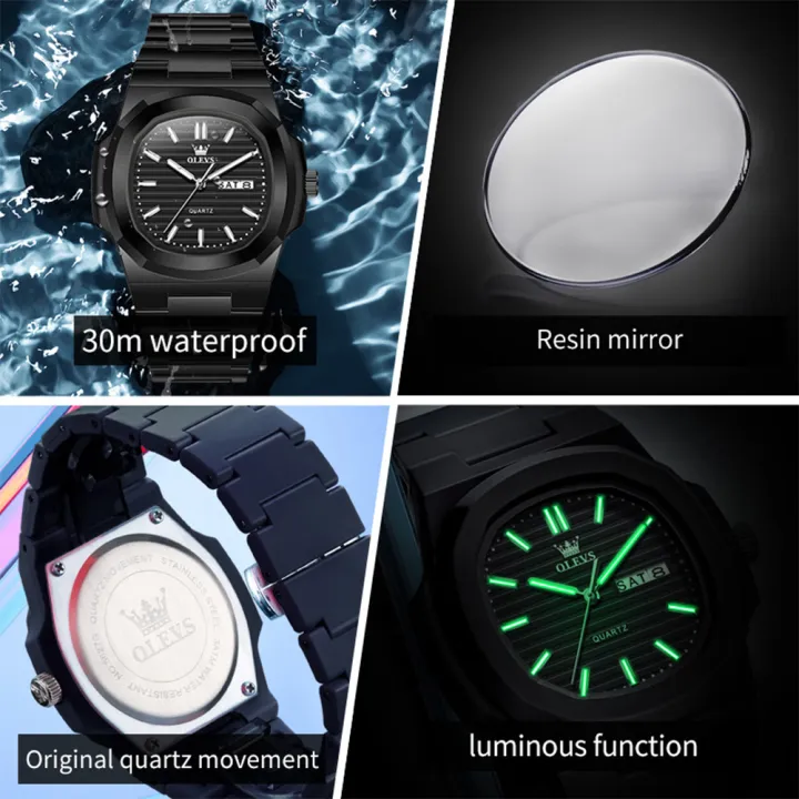Olevs%205627%20Original%20Men's%20Watch%20Quartz%20Watch%20Resin%20Strap%20Double%20Calendar%20Square%20Watch%20Waterproof%20Luminous%20Watch%20For%20Men%20Gifts%20Box%20-%20Image%204