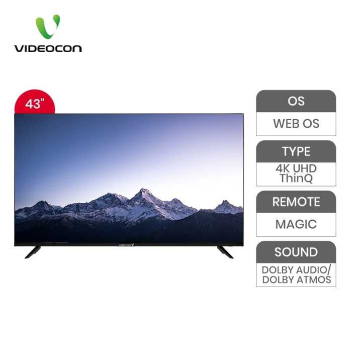 Videocon 43 Inch 4K UHD WebOS Smart LED TV | ThinQ AI | Bazelless