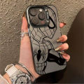 Marvel Black Spider Man Iron Man Graffiti Phone Case Compatible for IPhone 15 11 12 13 14 7 8 Pro Max XR X XS Max Soft Shockproof Cover. 