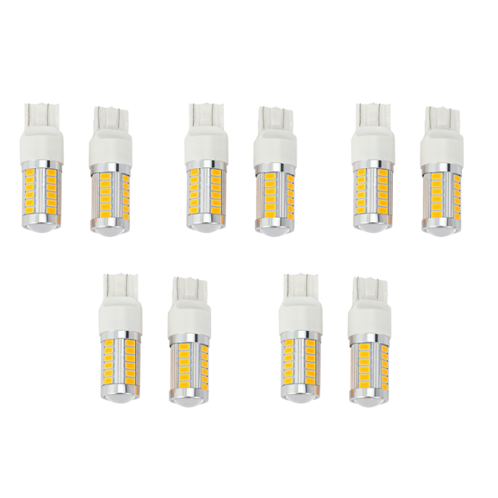LKPCIGCXM 7443, T20 Led Bulbs Amber Yellow 900 Lumens Super Bright Turn Signals Light Brake Stop Parking Light (Pack of 10)