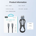 Choetech PD60W USB-C to USB-C Cable | 10000+ Bend Lifespan | Durable Nylon Braided And Aluminum Housing. 