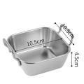 NAMUNY 3X Stainless Steel Food Storage Tray Double Ears Fried Chicken Square Plate Snack Fruit Plate Food Display Tools, A. 