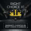 Right Choice RC X1 Wireless Earbuds | 10-12Hrs Playtime | Quick Pairing| Water Resistant | Quality Voice Wireless Earbuds. 