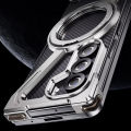 NEW Z Shape Aluminum Alloy Rimless Magnetic Phone Case For Samsung Galaxy Z Fold 5 Z Fold 6 5G Metal Stand Magsafe Buffer Hard Cover. 