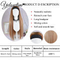 Hair Blonde Mixed Yan Glow Synthetic Headband Ladies Brown Highlighter Wig Straight Hair Wig 32 Inch Headband Color. 