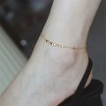 【Cheap】ZOXI crushed gold small square sugar anklet women's non-fading foot chain women's light luxury ins niche design eight directions to make money. 