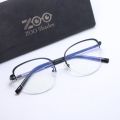 ZOO Shades Cat Eye Half Rim Black Metal Frame Glass For Women. 