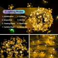 Solar Decorative Lights, Outdoor Waterproof 8 Modes, Cherry Blossom Lights, Christmas Garden Party Decoration. 