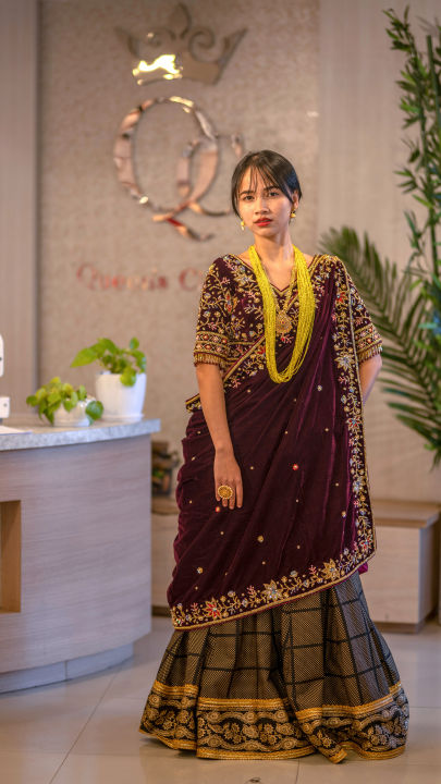 Magar%20Gurung%20Dark%20Purple%20Cultural%20Hand%20Embroidered%20Designer%20Dress%20Lehenga%20Choli%20Set%20-%20Image%203