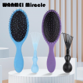 Sutuiying 2pcs/set Detangling Air Cushion Hairbrush Scalp Massage Comb Soft Portable Nylon Smooth Hair Brush with Cleaning Claws Hair Styling Tools. 