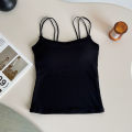 Autumn and winter new warm camisoles with chest pads and brushed warm camisoles Warm and brushed inner and outer wear slim thermal tops. 
