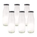Glass Milk / Water Bottle 300 ml  Set Of 3 Pieces Bottles with Metal Lid. 