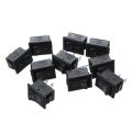 fasdaga 10 Pcs SPST Mini Black 2 Pin Rocker Switch AC 125V 10A 250V 6A with 10 Pairs 2 Pin JST Plug Socket Connector. 