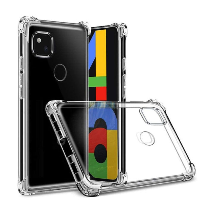 Case for Google Pixel 4A 4G (Small Size) - Clear Camera Protection Soft Bumper Transparent Shockproof Slim Back Cover