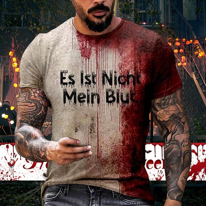 DESCENTE%20Spooky%20Shirt%20Unisex%20Halloween%20Bloodstain%20Print%20T-shirt%20for%20Party%20Cosplay%20Round/v%20Neck%20Short/long%20Sleeves%20Hot%20Summer%20Days%20Fall%20Top%20-%20Image%203