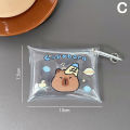 Cute Capybara Coin Storage Bag Transparent Coin Purses Cartoon Lovely PVC Wallet Watty Store. 