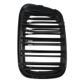 FORIDE 2X Glossy Black Front Hood Kidney Grille Grill Dual Line for E39 5-Series 525 528 1995-2004 51137005837 51137005838. 