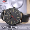 MINI FOCUS Luxury Genuine Leather  Strap Waterproof Fashion Casual Business Wrist Watch. 