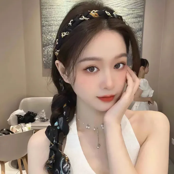 PTQ%20Retro%20Chain%20Headband%20Korean%20Style%20Satin%20Fabric%20Band%20Ribbon%20Braided%20Bow%20Knot%20Hoop%20Hair%20Accessories%20-%20Image%205