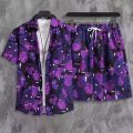 High Quality Flower Shirt Men's Short Sleeve Beach Shirt Sanya Xiawei Style Thailand Travel Vacation Couple Leisure Set. 