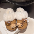 Wenefang Sanrio Hello Kitty Plush Slippers Autumn Wintercute Cartoon Fuzzy 2025 New Warm Comfy Women New Home Shoe Outdoor Antiskid Flat Slippers. 