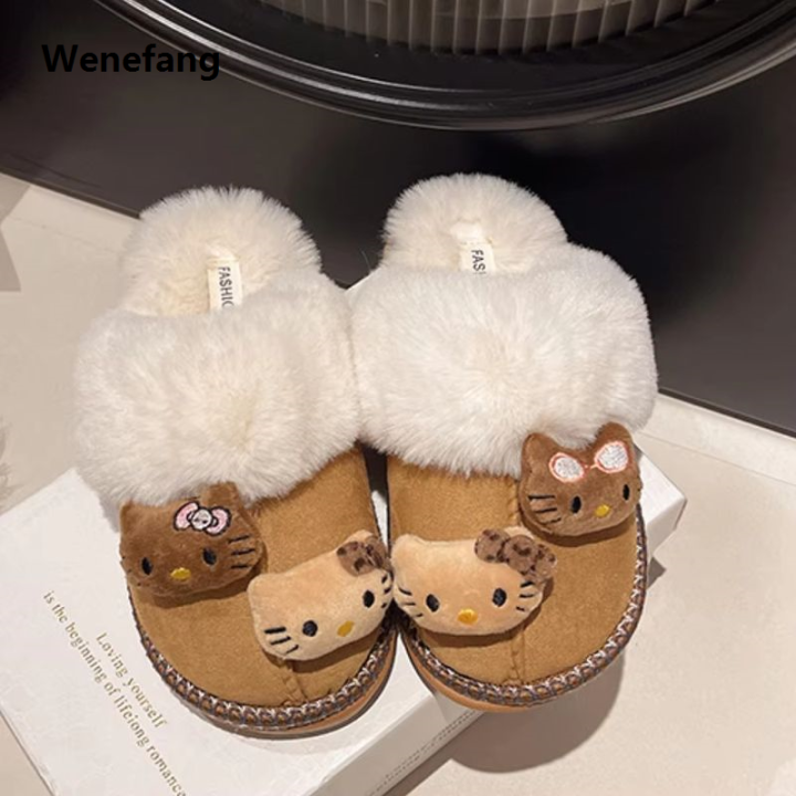 Wenefang%20Sanrio%20Hello%20Kitty%20Plush%20Slippers%20Autumn%20Wintercute%20Cartoon%20Fuzzy%202025%20New%20Warm%20Comfy%20Women%20New%20Home%20Shoe%20Outdoor%20Antiskid%20Flat%20Slippers%20-%20Image%202