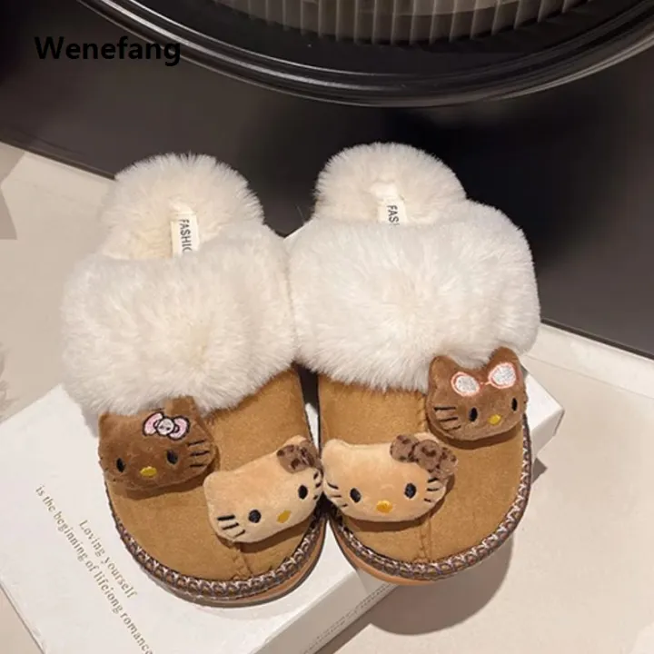 Wenefang%20Sanrio%20Hello%20Kitty%20Plush%20Slippers%20Autumn%20Wintercute%20Cartoon%20Fuzzy%202025%20New%20Warm%20Comfy%20Women%20New%20Home%20Shoe%20Outdoor%20Antiskid%20Flat%20Slippers%20-%20Image%202