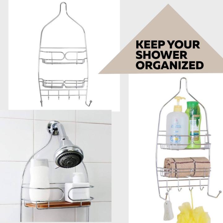 Silver Bathroom Shower Acessories Caddy