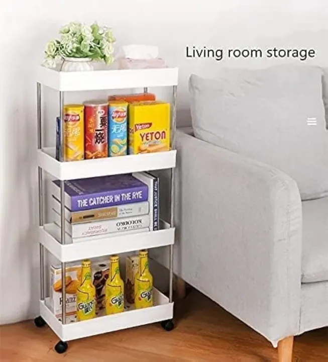 “4-Step Folding Rack with Wheels | Multi-Function Storage Organizer ...