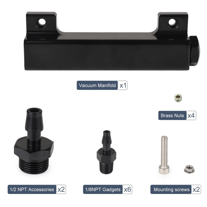 Ktteay%206%20Port%20Vacuum%20Block%20Intake%20Manifold%20Kit%20Fuel%20Wastegate%20Turbo%20Boost%201/8NPT%20for%20Boost%20Controllers%20and%20Meters,%20for%20Racing%20-%20Image%207