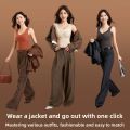 Comfortable Slim Fit Seamless Thermal Vest Pullover with Fix Pads Camisoles Top Antistatic Intimates Bottoming Shirt Women Exothermic Padding. 