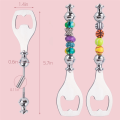 4 Pack DIY Beaded Beer Opener Metal Bottle Opener Decorative Beaded Bottle Opener for Bartenders Kitchen Tool Easy Install Easy to Use. 