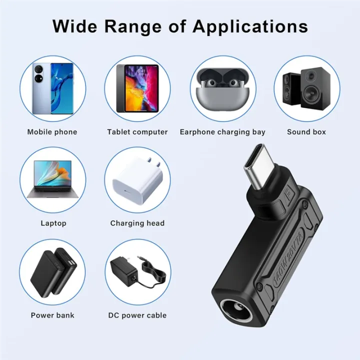 JAERBEE%20PD%20140W%20DC%20to%20Type%20C%20Power%20Charging%20Adapter%20DC%20Female%20Input%20to%20USB%20C%20Male%20Connector%20for%20Phone,Tablet,Laptop%20(F)%20-%20Image%207