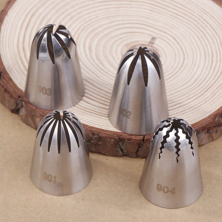 901 902 903 904 Stainless Steel Large Size Close Star Piping Nozzle Cream Icing Tips Cake Fondant Kitchen Baking Tool MENGYU