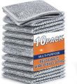 Pack of 10pc Multipurpose Wire Dishwashing Rags for Wet and Dry Stainless Steel Scrubber Non-Scratch Wire Dishcloth for Washing Dishes Sinks Counters Easy Rinsing Machine Washable. 
