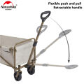 Naturehike TC06 Mini Camping Folding Trolley Outdoor Portable Sundries Storage Pull Rod Car Bearing Capacity 80 Kg Shopping Cart. 
