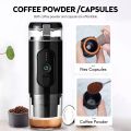 Portable Electric Espresso Coffee Machine Cordless Heating Single Serve Mini Coffee Maker with 2-IN-1 Coffee Powder/Capsule Bin 18Bar Pump Pressure Auto Brew Built-in 2500mAh Battery. 