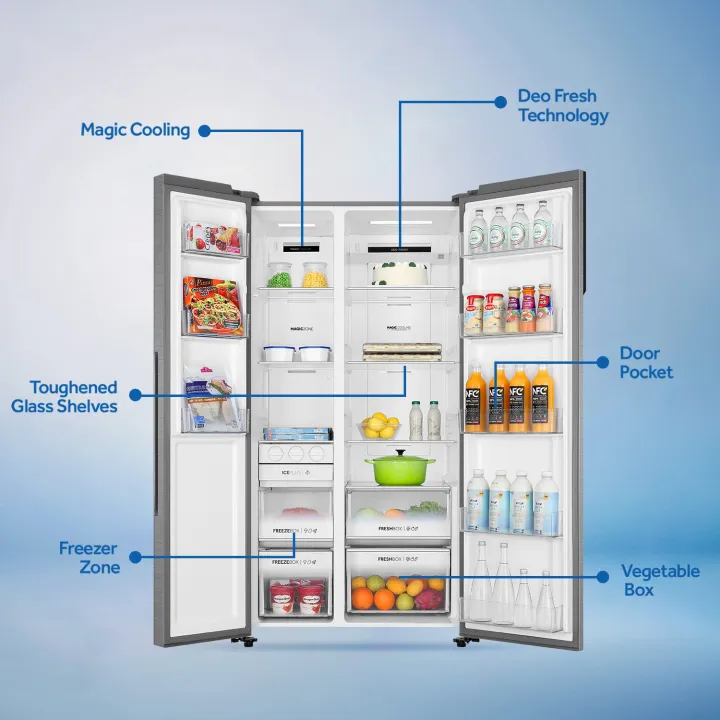 Haier%20630%20L%20Double%20Door%20Side%20By%20Side%20Convertable%20Refrigerator%20With%20%20Inverter%20Technology%20HRS-682KG,%20Black%20Glass,Glass%20Door%20-%20Image%202