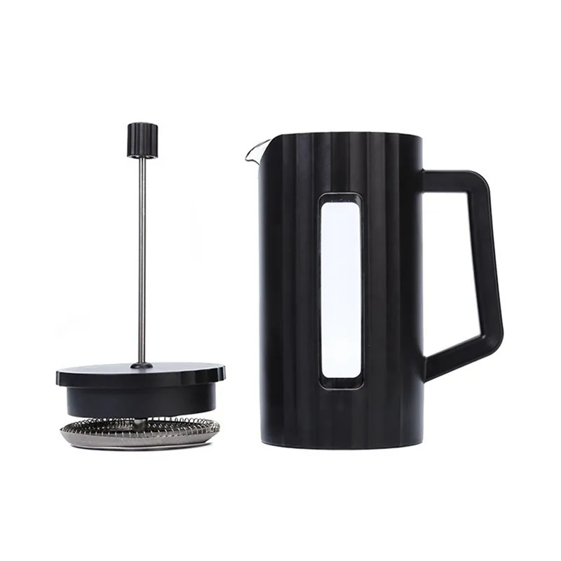 1000Ml French Press Coffee Maker High Borosilicate Glass Black