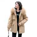 Women's Winter Jacket with Fur Hood, Polyester PU Coated, Zipper Closure, Warm and Stylish, Available in Various Sizes. 