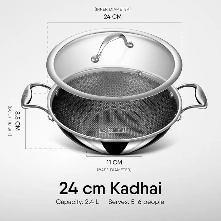 Stahl%20Triply%20Non%20Stick%20Hybrid%20Kadhai%20With%20Glass%20Lid,%206324,%2024%20cm,%202.4%20Liters.%20-%20Image%203