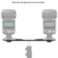Dual Flash Bracket Holder for 1/4" Screw Tripod Light Stand For DSLR Camera. 